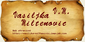 Vasiljka Miltenović vizit kartica
